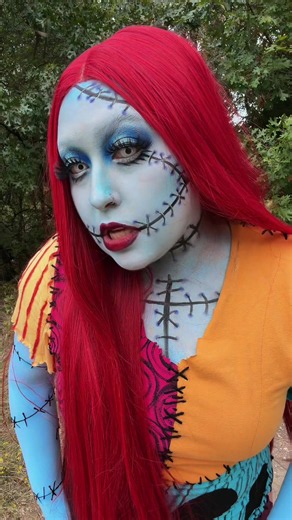 My Sally costume from the nightmare before Christmas 🪡 #nightmarebeforechristmas #halloween #sally #nbc #sallymakeup