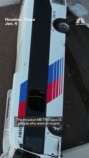 Video captured the scene after a bus fell from an overpass in Houston