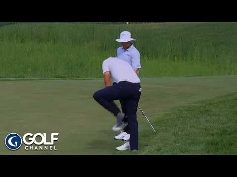 Lucas Glover Takes Off Shoes After Birdie in in Protest of AimPoint | Golf Channel