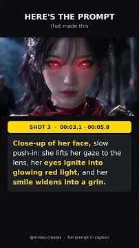 Her eyes turn red, then the fight starts.