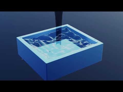 Blender 3D Fluid Simulation: Water Splashing from a Sphere into a Tub