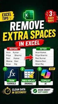 Remove Extra Spaces in Excel 4 Easy Ways Formula Flash Fill Copilot