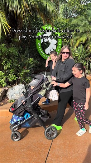 Just wait until later!🧛‍♀️ #twlight @Evenflo Baby Stroller @adidas Shoes @target Outfits @Costco Wholesale Jacket @San Diego Zoo Hat