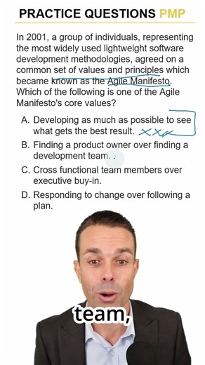 PMP Practice Question #018 - The Agile Manifesto