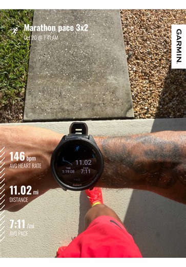 3x2 Miles at 6:45–6:50 Pace Workout | 11-Mile Marathon Training Run