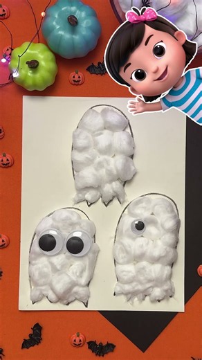 DIY Halloween Ghosts! 👻#nurseryrhymes #kidsongs #shorts