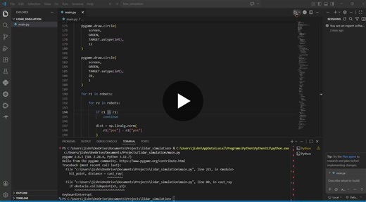 #python #ai #robotics #lidar #autonomoussystems #simulation #slam #computervision | Jishnu Karthik Konne