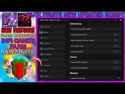 [FREE FRUIT EVENT] Best Blox Fruits NEW REDZ HUB Script *No Key* // Auto Farm Dungeons, Infi Candy F