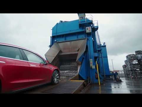 Watch This Tesla Literally EXPLODE at the Junkyard #TeslaFire #JunkyardDogs #EV @ABCNews @NBCNews