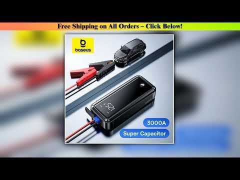 Baseus 3000A Jump Starter Supercapacitor Car Battery Starter Emergency Booster Batteryless Safety