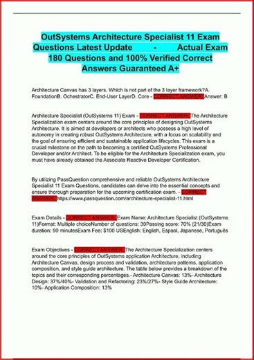 Outsystems Architecture Specialist 11 Exam Questions Latest video
