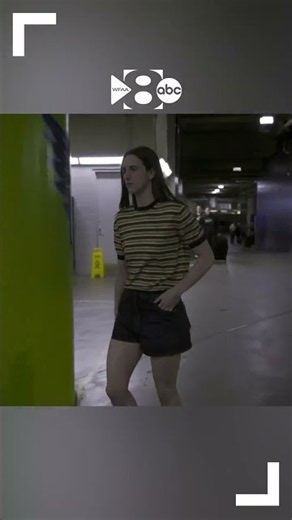 Caitlin Clark arrives at the AAC