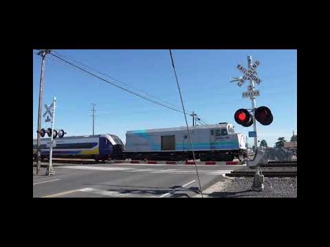 Amtrak CDTX 2106 Gold Runner Train 701 West [North] Main St. Railroad Crossing, Denair CA