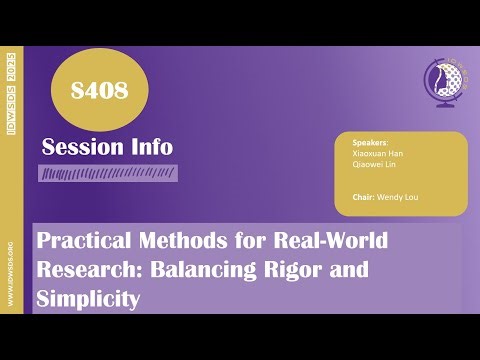 IDWSDS 2025 - S408: Practical Methods for Real-World Research: Balancing Rigor and Simplicity