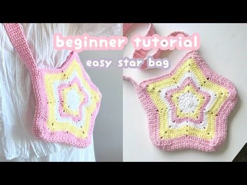 crochet star bag for beginner ☁️ crochet bag step by step