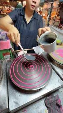 Charcoal Gold Egg Yoke Crepe in Bangkok Thailand