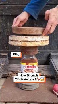 How Strong Is A Nutella Jar? 🫙 👀 #Nutella #StrengthTest #HydraulicPress