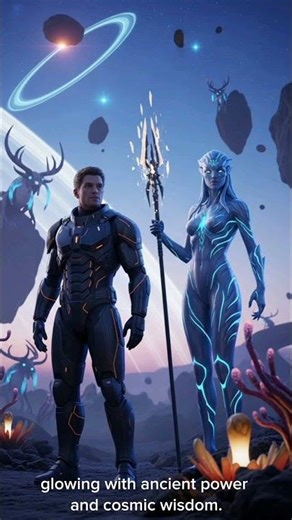 Epic Alien Encounter: Human Warrior and Cosmic Queen Unite on a Mysterious Planet Beyond the Stars