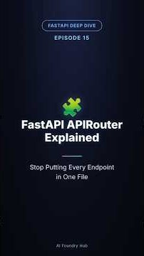 REST API Structure in FastAPI: Why APIRouter Matters 🧩 | Ep:15 FastAPI Deep Dive