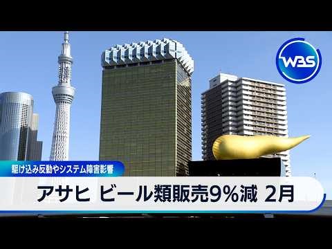 Asahi beer sales fall 9% due to last-minute February sales and system failure [WBS]