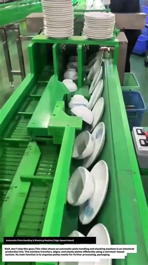 Automatic Plate Handling & Stacking Machine | High-Speed Industrial Production Line.
