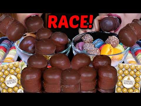 ASMR CEREAL RACE! BIG CHOCOLATE COVERED MARSHMALLOWS, FERRERO ROCHER, RAINBOW MACARONS 먹방