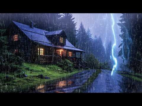 Heavy Rain and Thunder Sounds for Sleeping - Gentle Thunderstorm White Noise for Sleeping, ASMR