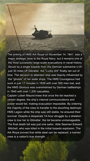 1,500 MEN, 1 LIFE LOST: THE MIRACLE OF HMS ARK ROYAL ⚓