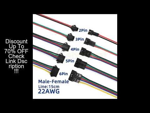 2 3 4 5 6 Pin LED Strip JST SM Connector Male or Female Adapter Plug JST Connector Terminal with 15C