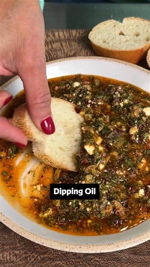 In 2025, this Mediterranean Olive Oil Dipping Oil went on EVERYTHING! 🍝🥖🥗 Be honest, did you double-dip? If you did, we don't blame you—it's just that good! 😉 For the full recipe, click the link in the comments. | Allrecipes