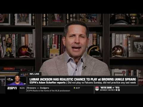NFL LIVE | Adam Schefter updates on Ravens QB Lamar Jackson ahead of Sunday's clash with Browns