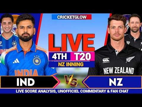 🔴NZ vs IND -4th T20I NZ Inning Live Match Today | New Zealand vs India Live score & Hindi Commentary