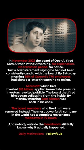 Sam Altman Fired Then Rehired in 72 Hours #OpenAI #Drama