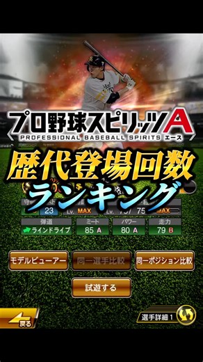 【レジェンド】プロスピA歴代登場回数ランキング！！【プロスピA】#shorts