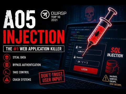 A05: Injection Explained | SQL Injection, XSS & Command Injection | Complete Guide | OWASP Top 10