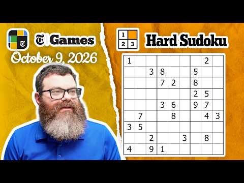 NYT Hard Sudoku Walkthrough | October 9, 2026