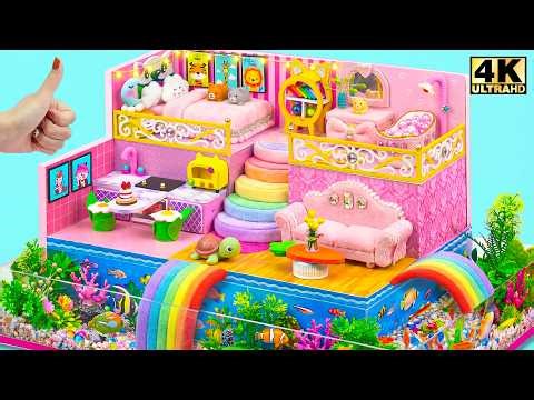 Build Magical Floating Rainbow House with River Loop & Secret Garden Inside ❤️ | DIY Miniature House