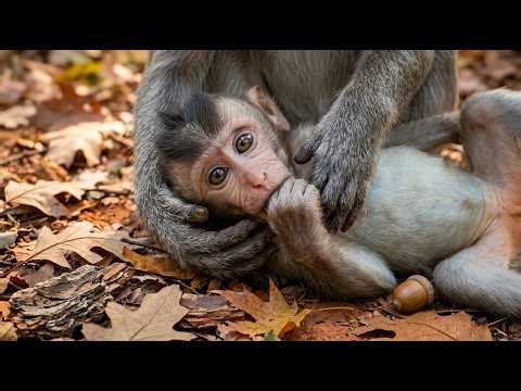A Moment: Daily Life Of Family Wild Monkey Life Living In The Jungle