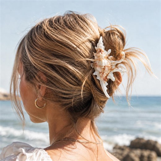 Conch Shell Hair Claw Clip, Realistic Seashell Mermaid Accessory, Beach Vacation Hair Styling - Etsy