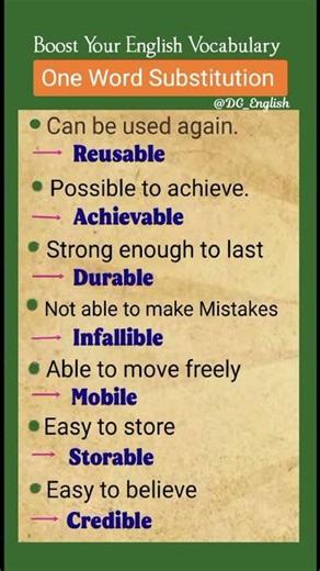 One Word Substitution 🤩 Improve Your English 🎯 #goviral
