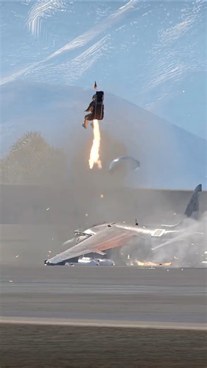 AV-8B Harrier II damaged landing leads to destruction⚡ #harrier #jet #air #attack #fire #combat #sim