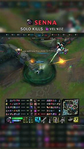 Senna SOLO KILLS Vel'Koz | KR Master Patch 26.20 #shorts