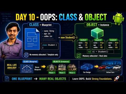 Day 10 - OOPS Class & Object Explained 🔥 Android Development Course | CodeWithBhai