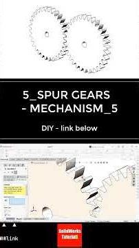 Mechanism 5 : EQUAL SPUR GEARS MECHANISM #3d #mechanism #solidworks #engineering #cad
