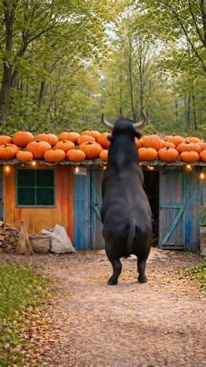 The Aberdeen Angus• Cow jumping high #cow #house #animals #aivideo