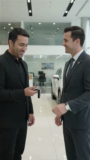 brand-new 2027 Toyota Crown being delivered at a luxurious Toyota showroom. A glossy black