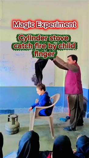Cylinder stove catch fire by child finger|Electrostatic experiment|#shorts #viral #electrostatics