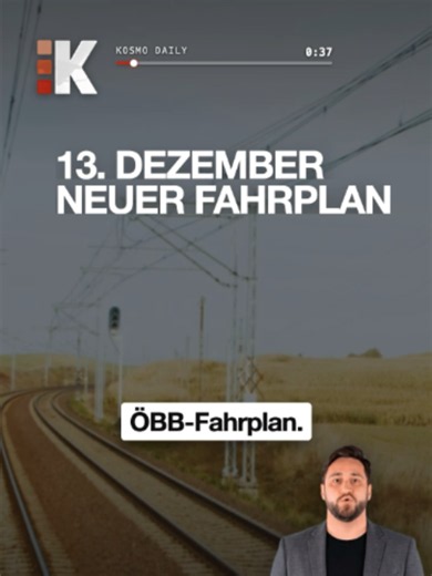 Neuer ÖBB-Fahrplan – aber noch kein Belgrad-Zug 🇷🇸 Ab 13. Dezember gilt der neue Fahrplan, die Direktzüge nach Belgrad sind erst für 2027 geplant: zwei täglich je Richtung, rund 6,5 Stunden. Der Starttag hängt an der Zulassung in Ungarn. Bus, Auto oder Flieger: Wie kommst du heuer zu Weihnachten nach Belgrad? 👇 Quelle: ÖBB · mehr auf kosmo.at #kosmo #kosmodaily #wien #belgrad #serbien #balkan
