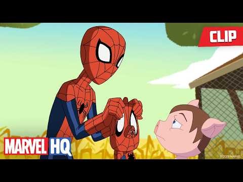 Spider-Man Meets Spider-Ham 🕷️🐷 | Ultimate Spider-Man | @MarvelHQ