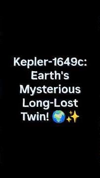 Kepler-1649c: Earth's Mysterious Long-Lost Twin! 🌍✨#Kepler1649c #Exoplanet #SpaceExploration #NASA